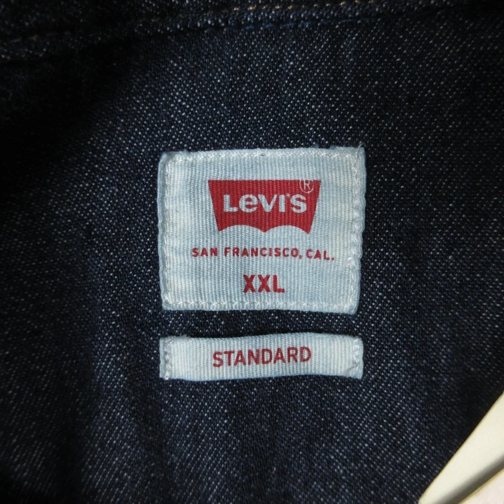 Levis Shirt Mens 2XL Blue Denim Pearl Snap‎ Western Cowboy Chambray Rodeo Ranch
